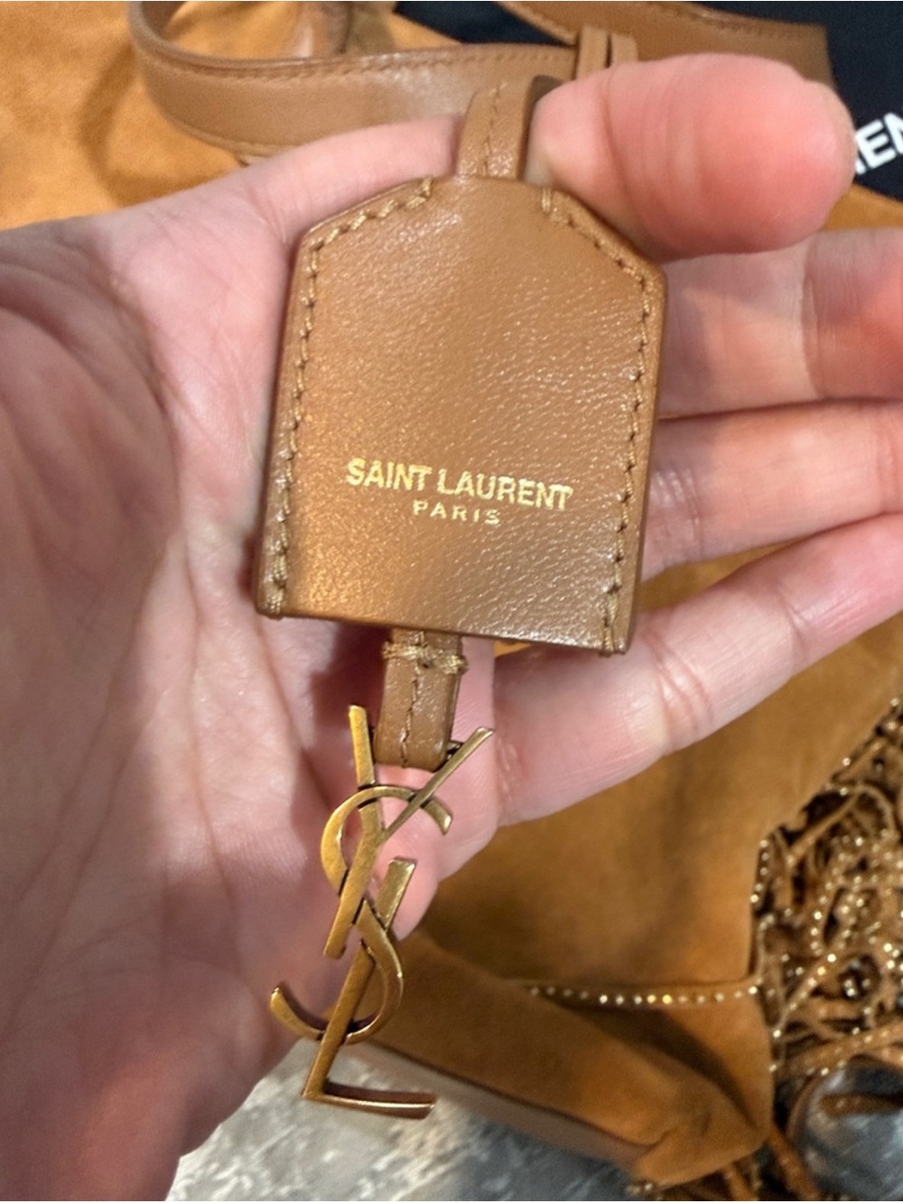 YSL Authentic suede fringe tote - Picture 3 of 4